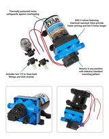 NorthStar 12 Volt On-Demand RV Potable Water Pump | 3.0 GPM | 1/2-In. NPS-M Ports - NorthStar