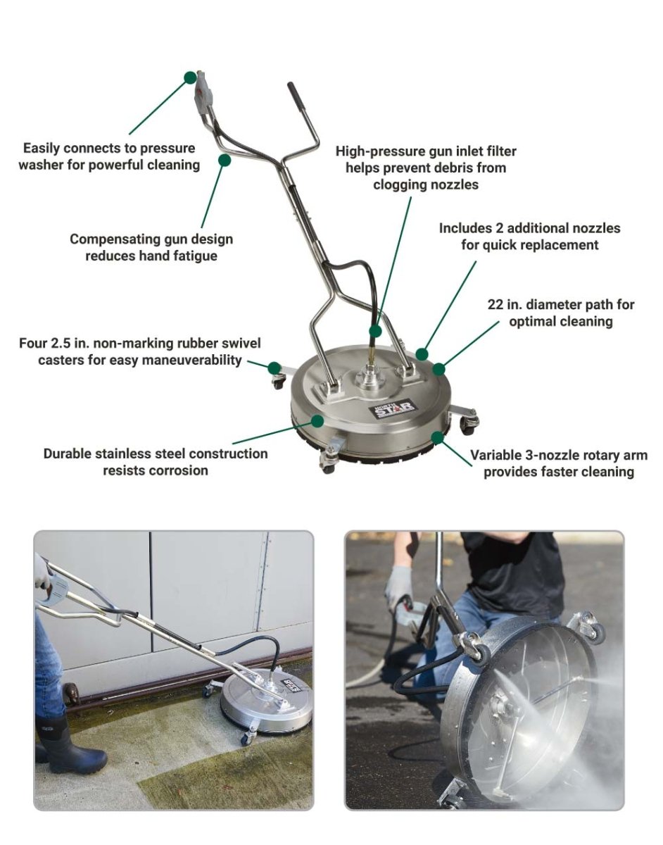 NorthStar Pressure Washer Surface Cleaner | 22-in. Dia. | 4000 PSI | 8.0 GPM - NorthStar