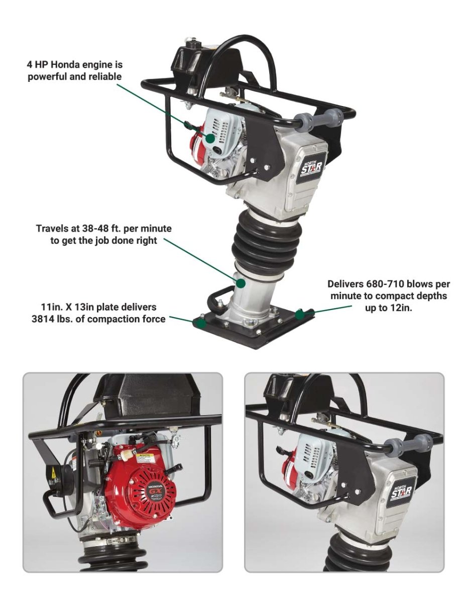 NorthStar Tamping Rammer | 680-710 BPM | Honda GXR120 NorthStar