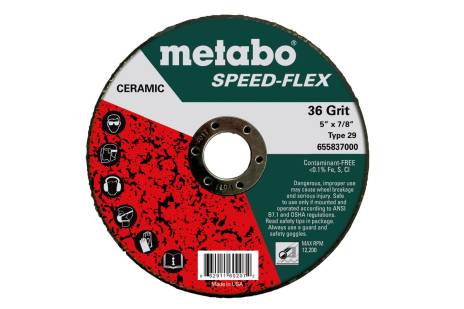 Speed-Flex Ceramic 36 Grit, 7/8", T29 Fiberglass - 25 per Pack - Metabo