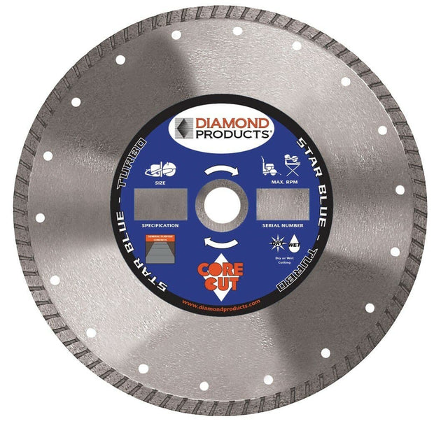 Star Blue High Speed Turbo Blade for Concrete 74959 Diamond Products 4" x .080 x 7/8" Single