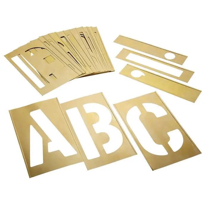 Stencil Set-Letter 12" Brass 33Pcs. - CH Hanson