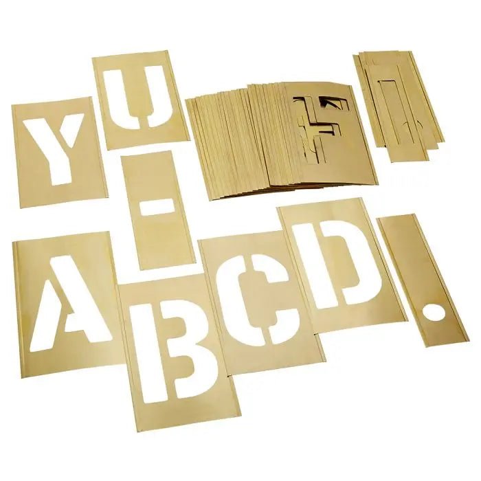 Stencil Set-Letter 8" Brass 33Pcs. - CH Hanson