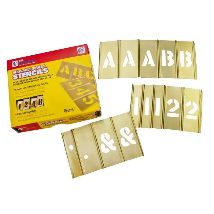 Stencil Set-Letter/Number 4" Brass 92Pcs. - CH Hanson