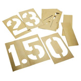 Stencil Set-Numbers 12" Brass 13Pcs. - CH Hanson