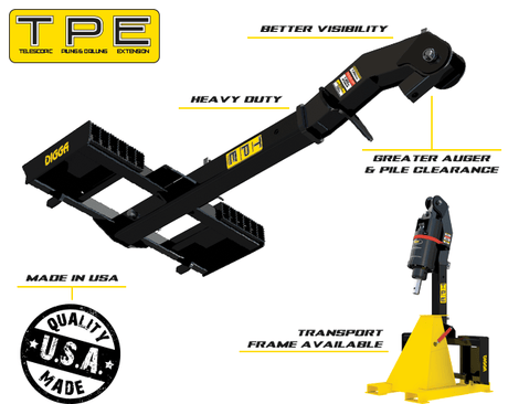 Telescopic Piling & Drilling Mounts For Skid Steer & Tracked Loaders - Digga