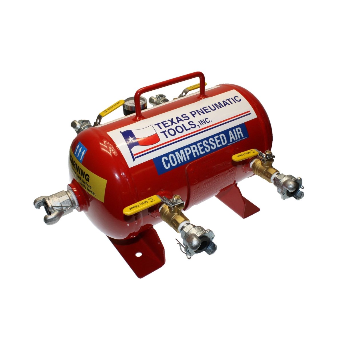 TX-3AMF - Air Manifold (2.5 Gal, ASME Tank w/ 1/2" Ball Valves & Crowfoot Connectors) - Texas Pneumatic Tools