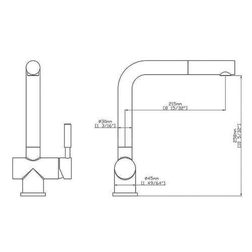 USF-12KPO00 Pull Out Kitchen Faucet – Brushed Nickel - Dakota Sinks