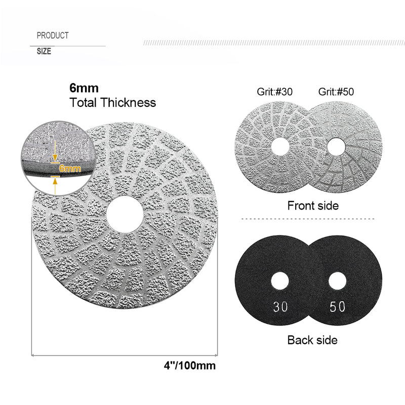 Vacuum Brazed Lippage Pads - 4 Inch - Diamond Tool Store