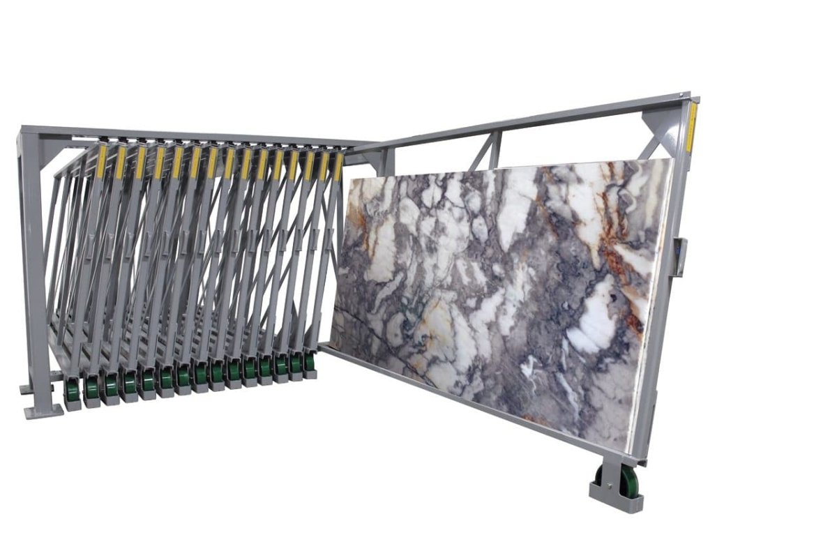 Vertical Glide Out Slab Storage Rack - Rack Engineering Division