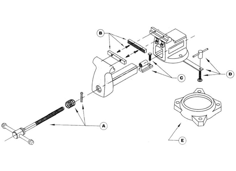 WS5, Shop Vise, 5" Jaw Width, 5" Jaw Opening, 3" Throat Depth - Wilton